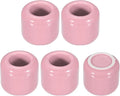 uxcell 5 Pcs Ceramic Chime Candle Holders, Small Ceramic Candle Holders for Birthday Parties Dinners Weddings Table Centerpiece Gatherings Anniversaries Occasions, Pink