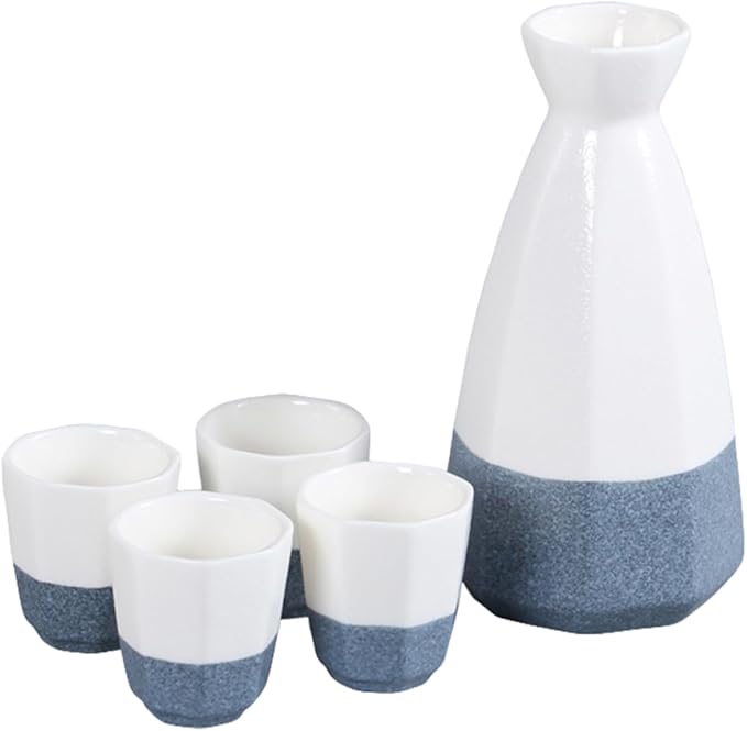 Sake Cup Set,Japanese Sake Cup,1 Set/5pcs Flagon Wine Glass Set Water Bottle Set Korean Gifts Wedding Champagne Glasses Ceramics Ceramic Drinkware