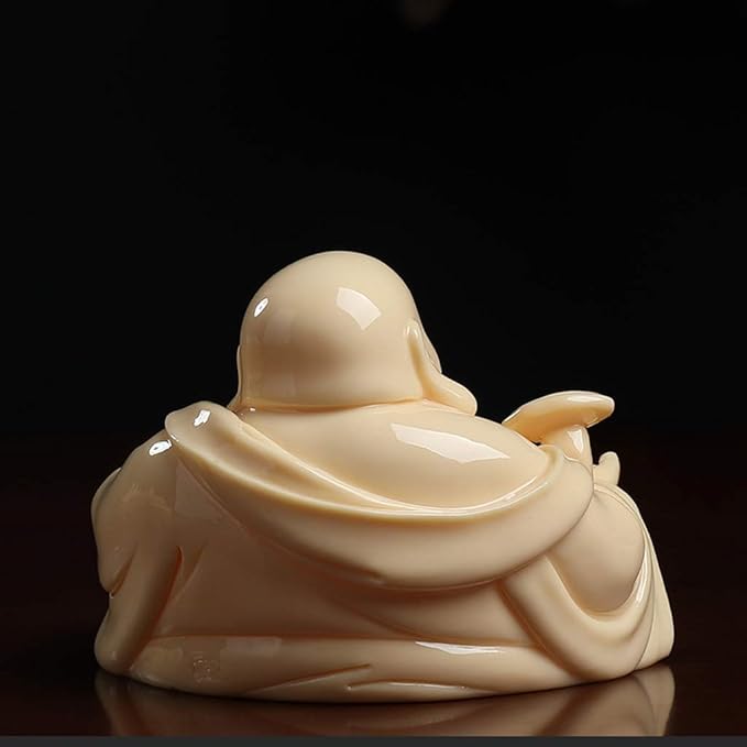Buddha Statue Buddha Statue Ceramic Sculpture Maitreya Laughing Buddha Decoration Creative Car Buddha Decor Home Ornaments 2.95 Inches Gifts That Make You Happy