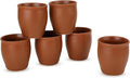 Handmade Cantaritos de Barro Ceramic Tea Cups Set – 6 Desi Kulhad Chai/ Coffee Cups (5 oz Capacity), Lead-Free, Dishwasher & Microwave Safe, Glazed, Glossy finish Clay Tea Cups/ kulhar/kullar - Brown