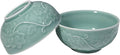 5-Inch Celadon Rice Bowl, Set of 2 - Round Ceramic Bowls for Soup, Stews, Holiday Meals - Classic Holiday Tableware - Durable, Dishwasher, Microwave, Freezer Safe