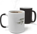 Asian Bamboo Mugs Cold Heat Color Changing Cup Funny Magic Mug Novelty Coffee Mugs Fashion Discoloration Mug Tea Cups for Daily Use Festival Gift Ceramic Cup 11oz