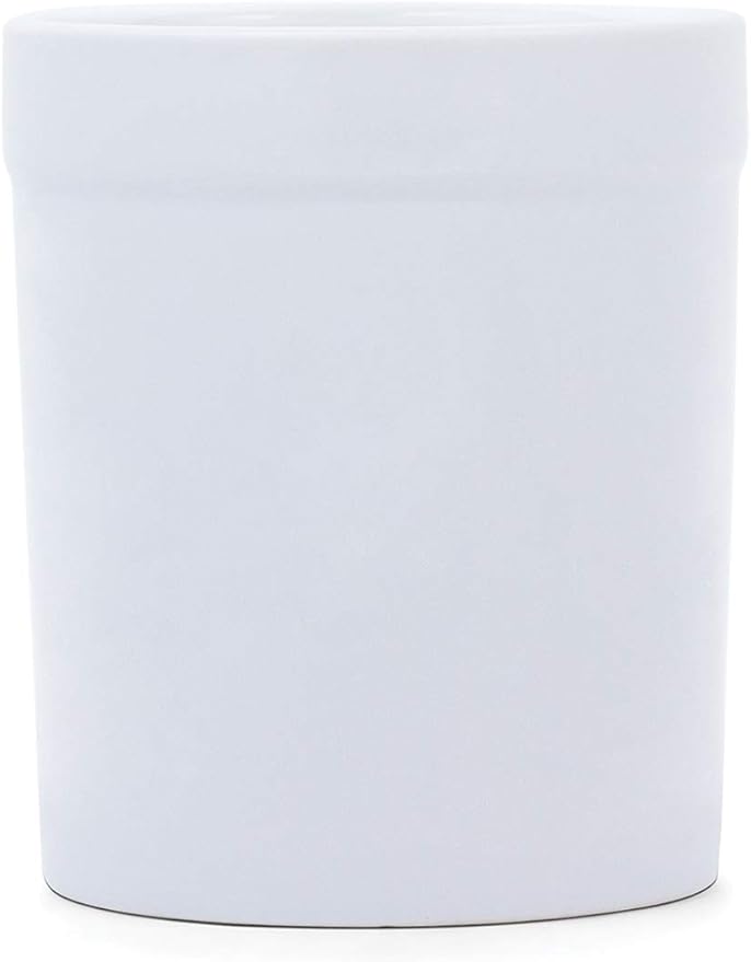 Fox Run Utensil Holder, White Stoneware 4.75 x 4.75 x 5.5 inches