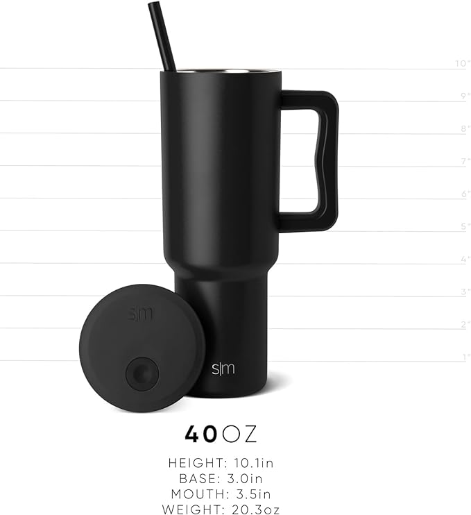Simple Modern Trek | 40 oz Christmas Tumbler with Handle and Straw Lid | Cup Holder Friendly Insulated Stainless Steel Travel Mug | Holiday Gifts for Women Men Her Him | Holiday Flannel