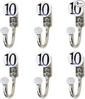 IndianShelf 6-Packs Handcrafted Ceramic, Zinc Decorative Cute Hooks for Hanging Coats, Jackets, Leash, Hat, Towel, Backpack, Purse, Handbag for Nursery Decors(White)
