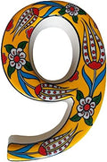 Large Ceramic Housewarming Sign Ceramic Address Plaque House Numbers Sign Door Personalized Coloured Decorative Hand Decoratede Housewarming Gifts Tulip Design 12 * 9 cm (Yellow, 9)
