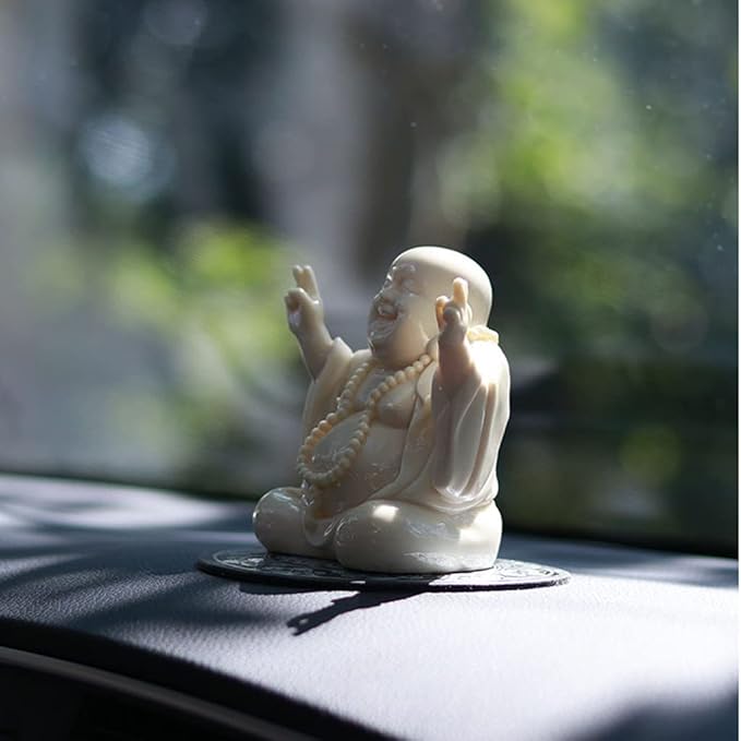 Buddha， Sculpture，Buddha Adornments buddha statue decoration 4" Happy Buddha Statue Ceramics Buddha Figurine And Collectibles Maitreya Home Decor, Car Decor, Yoga Zen Decor, East Asian Décor gifts ( S