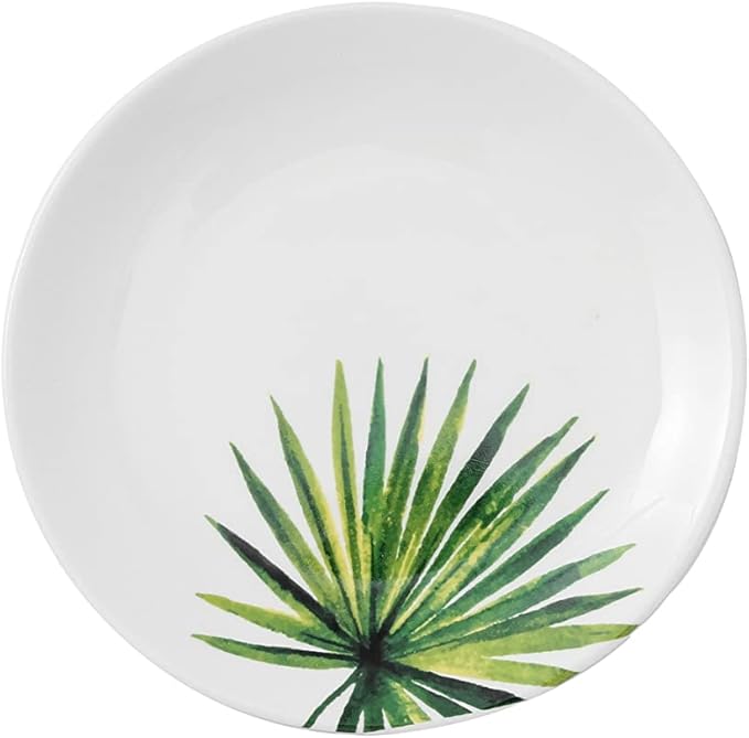 6 Inch Set of 4 Assorted Designs, Porcelain Plates With Plant Patterns, Ceramic Dessert Plates, Dishware for Sandwiches Salad Pasta,Microwave Oven Dishwasher Safe