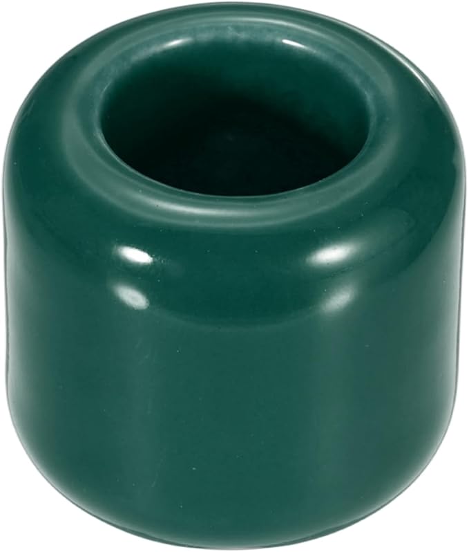 uxcell Ceramic Chime Candle Holders, Small Ceramic Candle Holders for Birthday Parties Dinners Weddings Table Centerpiece Gatherings Anniversaries Occasions, Dark Green