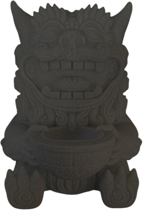 Wall Planter – Chinese Foo Lion Guardian Flower Pot, Hanging Dragon Dog Planter for Indoor & Outdoor Garden Decor, Unique Wall Art for Plants & Succulents (Black, Larger 8" Height)