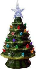 Ochine Ceramic Christmas Tree Tabletop Christmas Tree with LED Light Christmas Decorations, Multicolored Ceramic Xmas Tree for Festival Christmas Themed Holiday Party Home Decor