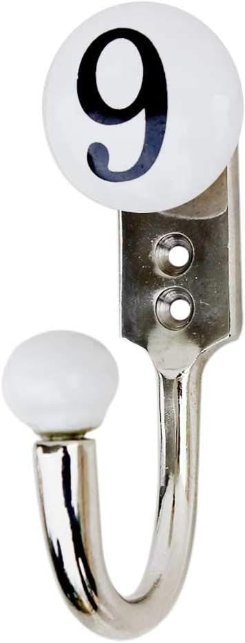 IndianShelf Cute Ceramic, Zinc Decorative Cute Hooks for Hanging Coats, Jackets, Leash, Hat, Towel, Backpack, Purse, Handbag Wall Hanger[White]
