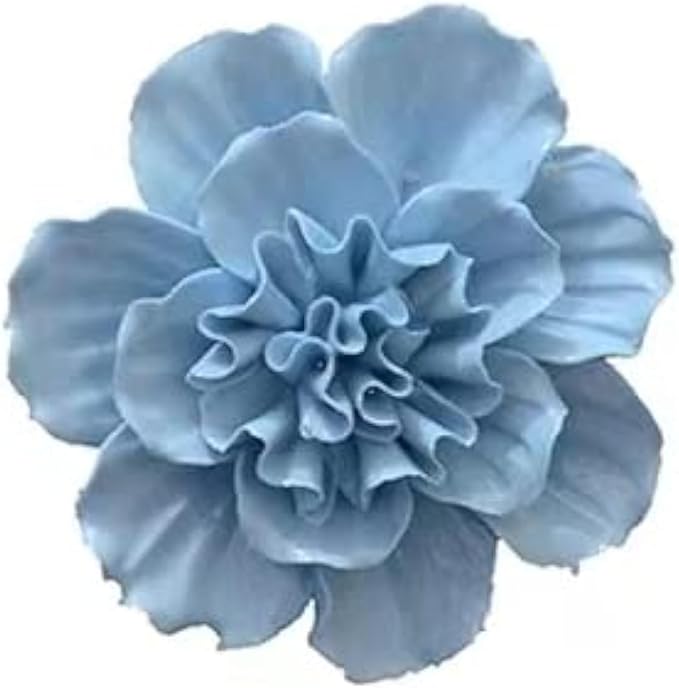3D Wall Art - Handmade Porcelain Flower Wall Decor (Blue, Azalea, 2.76")