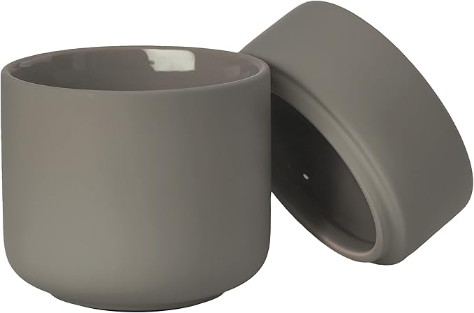 Zone Denmark Ume Taupe Cosmetic Jar - Elegant and Functional Storage Solution for Your Beauty Essentials, Infusing Scandinavian Design into Your Vanity Space - Beige (Taupe)