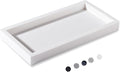 Small Silicone Bathroom Vanity Tray Rectangle Soap and Sponge Holder Kitchen Sink Organizer for Scrubber, Lotion Bottles, Perfume, Jewelry, Candle, Key Trinket Ring, White