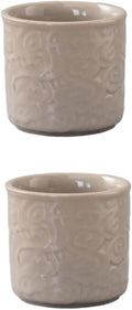 Ceramic Espresso Cups Set of 2-3oz Demitasse Cups for Coffee & Tea, No Handles, Durable & Dishwasher Safe (gray, 2)