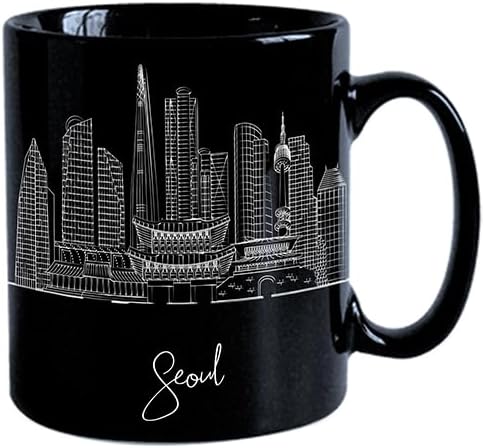 Seoul Skyline Ceramic Mug, Asia Keepsake 11oz White Mug, Custom Coffee Cup, Gift For Birthday, Asia Skyline Coffee Cup, Mugs for Women, Personalized Coffee Mugs