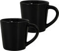 4.2oz Espresso Cups Set of 2, Ceramic Coffee Mugs Demitasse Cups, Small Espresso Mugs for Shot of Coffee, Tea Cups with Handles, Gift for coffee Lovers - Black