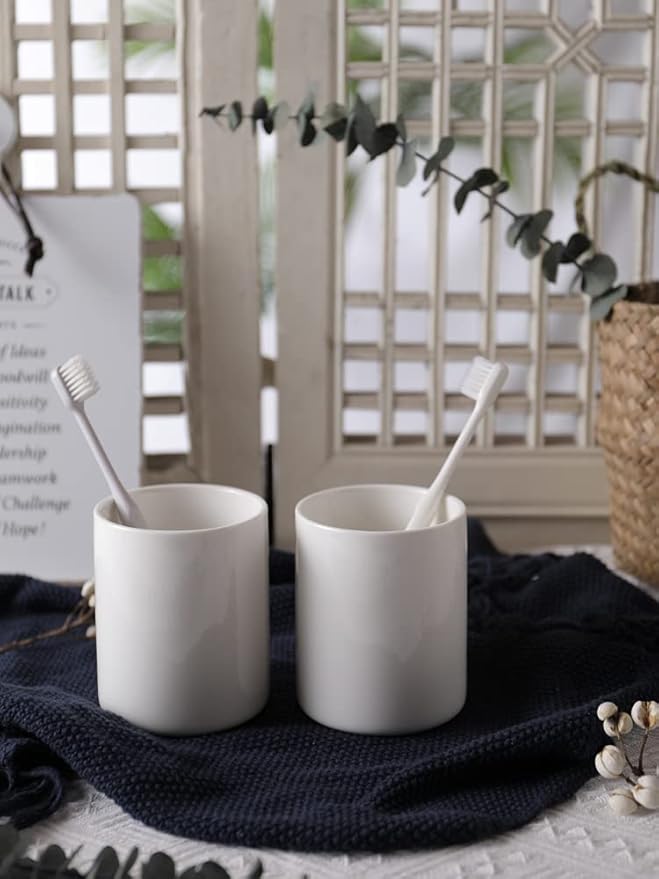 White Ceramic Silverware Cutlery Holder,Utensil Holder Flatware Caddy Cutlery Storage Organizer for Kitchen and Countertop