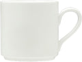 Fortessa Fortaluxe SuperWhite Vitrified China Dinnerware, 12-Ounce Stackable Mug, Set of 6