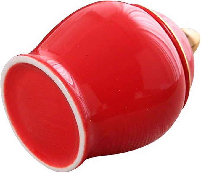 Amosfun Ceramic Tea Canister with Airtight Lid - 3.54 Inch Porcelain Storage Jar for Loose Tea Spices Coffee and Small Items - Sealed Kitchen Canister