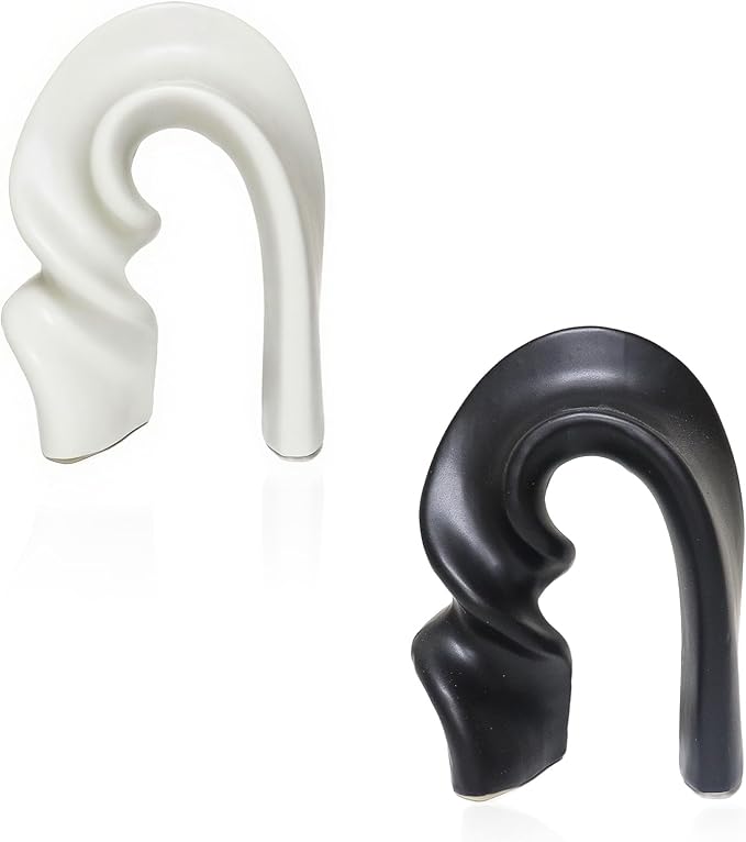 Zerzsy 2 Pack Ceramic Statues Figurine Decor, Modern Abstract Statue and Sculpture for Living Room Bedroom Bookshelf Coffee Table Display, Unique Gift Home Decor - Black White
