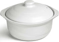 3.4 Quart White Ceramic Clay Pot for Cooking with Lid - Korean Stone Pot, Healthy No-Coating Earthenware Casserole, Family Soup Rice Hot Pot Cookware