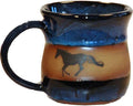 ALWAYS AZUL POTTERY Long Tailed Horse Mug in Real Blue Glaze - Handmade Ceramic Coffee Mug - Stylish and Unique Handcrafted Artistic Drinkware - Polished Clay Cups, Great for Coffee, Tea, & Art Lovers