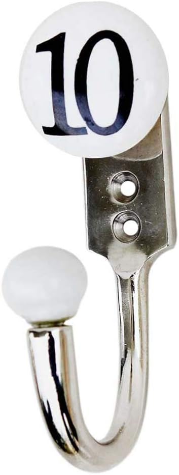 IndianShelf Ceramic, Zinc Decorative Cute Hooks for Hanging Coats, Jackets, Leash, Hat, Towel, Backpack, Purse, Handbag for Laundry Room Décor[White]