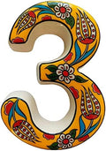 Large Ceramic Housewarming Sign Ceramic Address Plaque House Numbers Sign Door Personalized Coloured Decorative Hand Decoratede Housewarming Gifts Tulip Design 12 * 9 cm (Yellow, 3)