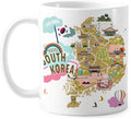 South Korea Map Love Travel Mug Pottery Ceramic Coffee Porcelain Cup Tableware