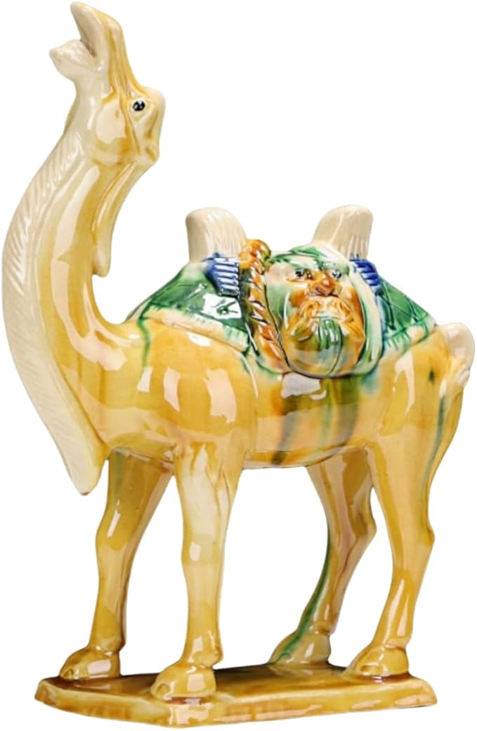 Chinese Style Decoration Chinese Feng Shui Ceramic Sculpture Silk Road Asian Art Decorative Ornaments Beige Camel