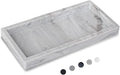 Small Bathroom Vanity Silicone Tray for Counter, Rectangle Dish Soap and Sponge Holder for Kitchen Sink, Perfume Organizer for Dresser, Marble Grey