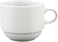 Fortessa Fortaluxe SuperWhite Vitrified China Dinnerware, Cassia 8-Ounce Stackable Coffee/Tea Cup, Set of 6