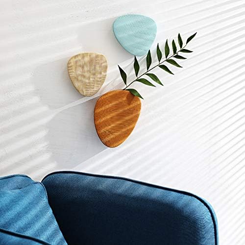 Purzest 6 Pcs Wall Succulent Planters, Ceramic Wall Mount Planter Holder, Decorative Hanging Plant Pots Flower Vase for Indoor, Outdoor (Modern Color）