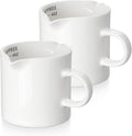 Espresso Cups, 5 OZ Ceramic Double Spouts Cups, Espresso Shot Cup with Handle and Measuring, Small Coffee Mugs Accessories for Espresso Machine Set Suitable for Milk Syrup
