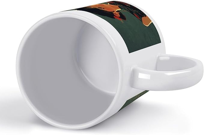 Asian Women Style Coffee Mugs Modern Ceramic Coffee Cups with Patterns Porcelain Tea Cups with Large Handles for Women Men Dishwasher And Microwave Safe