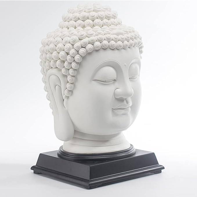 Buddha Statue,buddha statues for home 11.8" Buddah Head Statute Ceramics Buddha Figurine – Hand Carved Collectibles Feng Shui Southeast Asia Buddah Sculpture For Home Decor Praying Buddha Statue