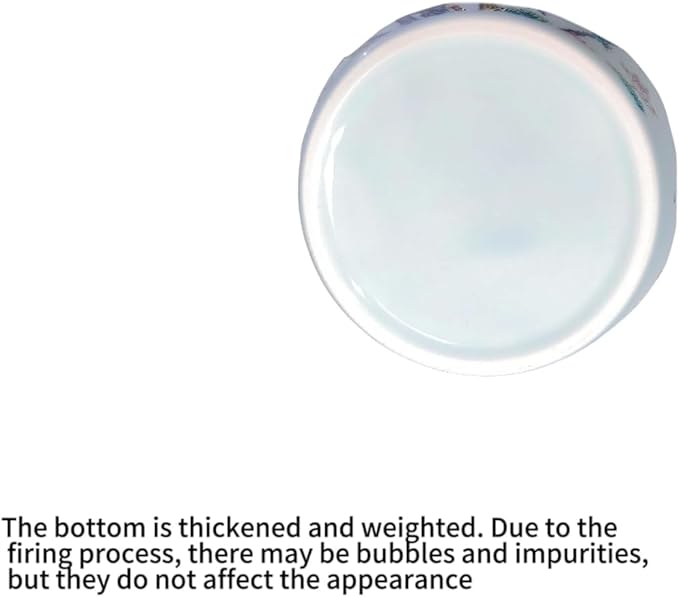 WF Chinese Ceramics Ginger Jar, Porcelain Storage Jar, Double layer metal cover - Airtight Container for Coffee Beans, Tea Kitchen Home Collectibles 1000 ML