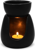 WD&CD Ceramic Tea Light Candle Holder Essential Oil Burner Tealight Aroma Diffuser Furnace Ceramic Tealight Candle Holder Home Decoration Romantic Black