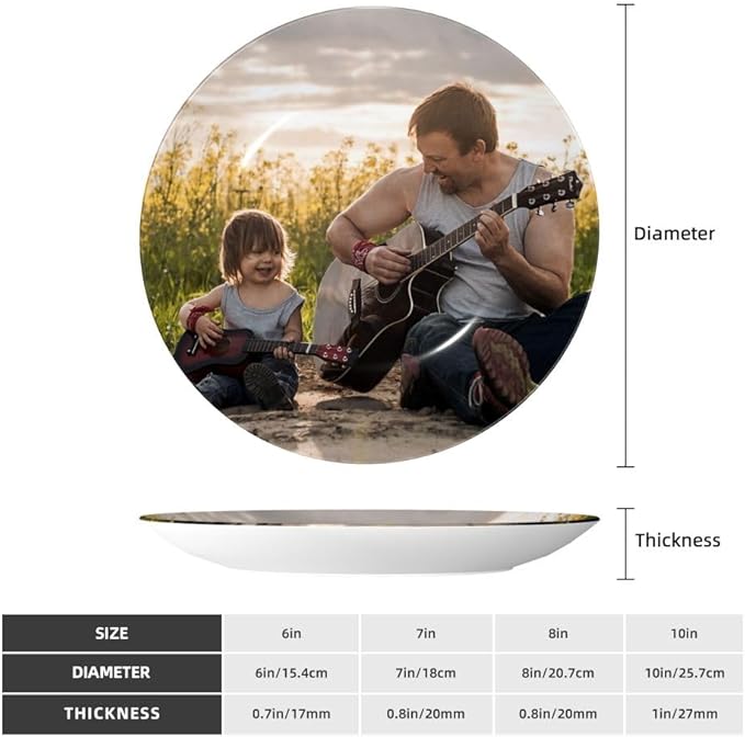 Custom Photo Ceramic Decorative Plate, Wobble-Plate Dishes with Display Stand, Handmade Ceramic Ornament, for Wall Hanging Living Room Bathroom Decor Gift, DarkViolet-7 In