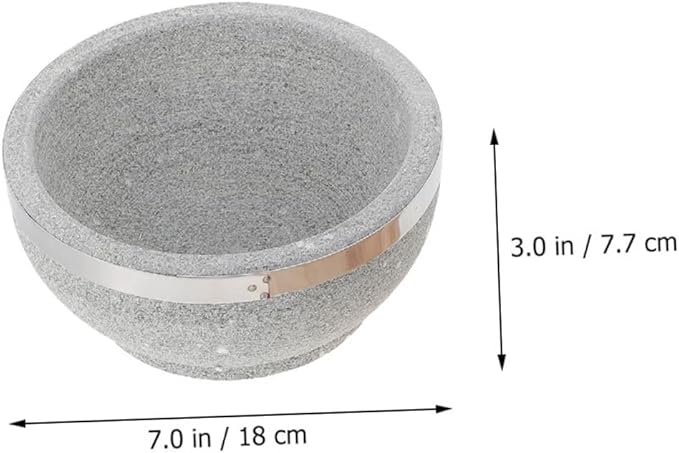 Unomor Korean Stone Pot for Bibimbap Cooking Pot Natural Stone Bowl for Stew and Soup Dolsot Design for Household Use Elegant and Functional Cookware