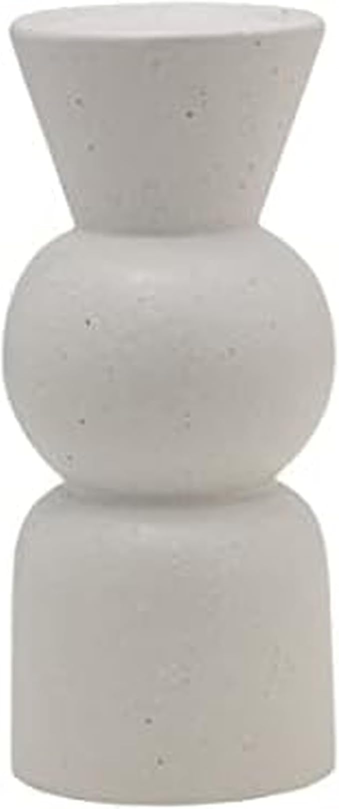 Elements Geo Shaped Ceramic Candle Holder, 9 Inch, White