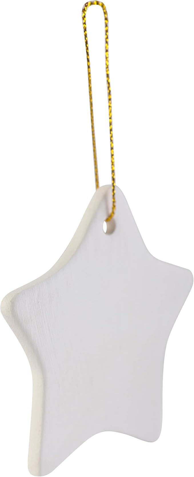 Creative Hobbies Ready to Paint DIY Ceramic Bisque Star Shaped Ornaments with Hanger for Christmas Tree and Holiday Decoration | Pack of 12