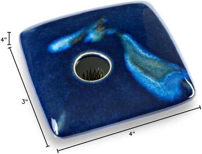Georgetown Pottery Square Ikebana Flower Vase, Blue Wave