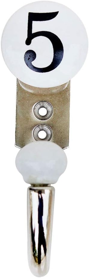 IndianShelf Set of 6 Versatile Ceramic, Zinc Decorative Cute Hooks for Hanging Coats, Jackets, Leash, Hat, Towel, Backpack, Purse, Handbag :White