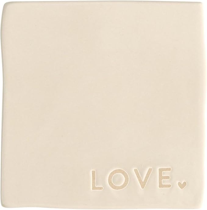 Santa Barbara Design Studio Ceramic Christmas Coasters - Holiday Table Décor, Set of 4, Joy Love Drink Be Merry