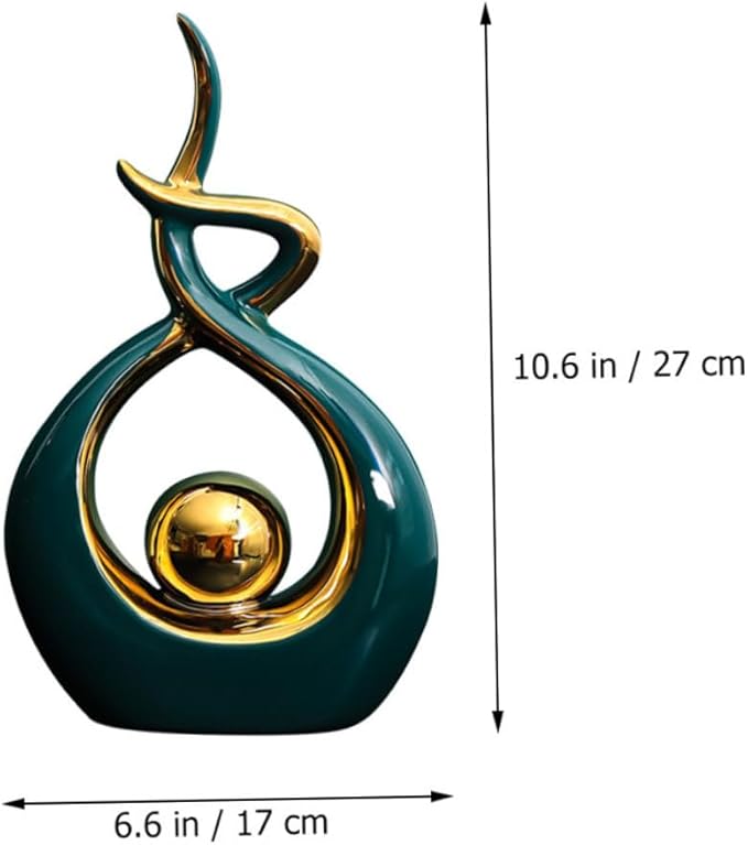 Happyyami Abstract Art Ceramic Figurine Modern Decorative Sculpture for Living Room Dining Table Centerpiece Housewarming Unique Home Decor Simple Style Integration