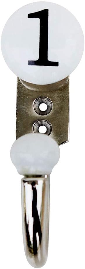 IndianShelf 2-Pieces Ceramic, Zinc Decorative Cute Hooks for Hanging Coats, Jackets, Leash, Hat, Towel, Backpack, Purse, Handbag for Foyer Décors :White
