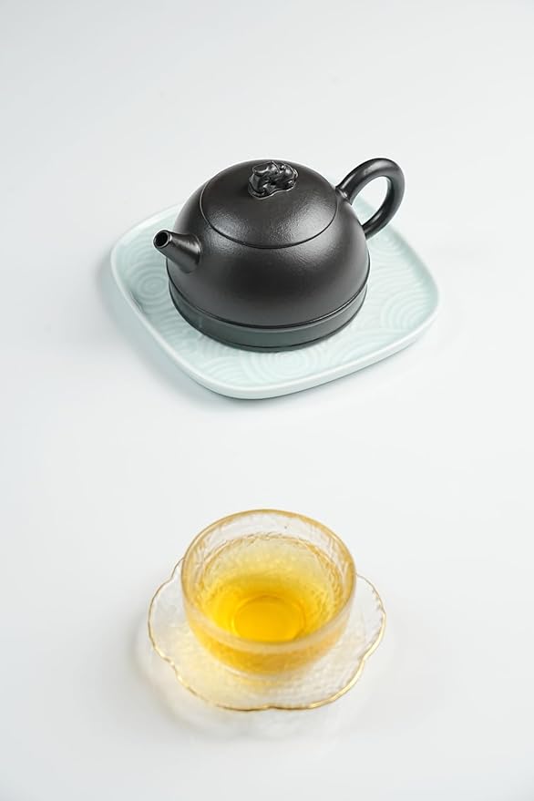 Yixing Clay Teapot 10oz Handmade Zisha Tea Pot Chinese Kungfu Tea Set Kettle (Clay Black 9oz)